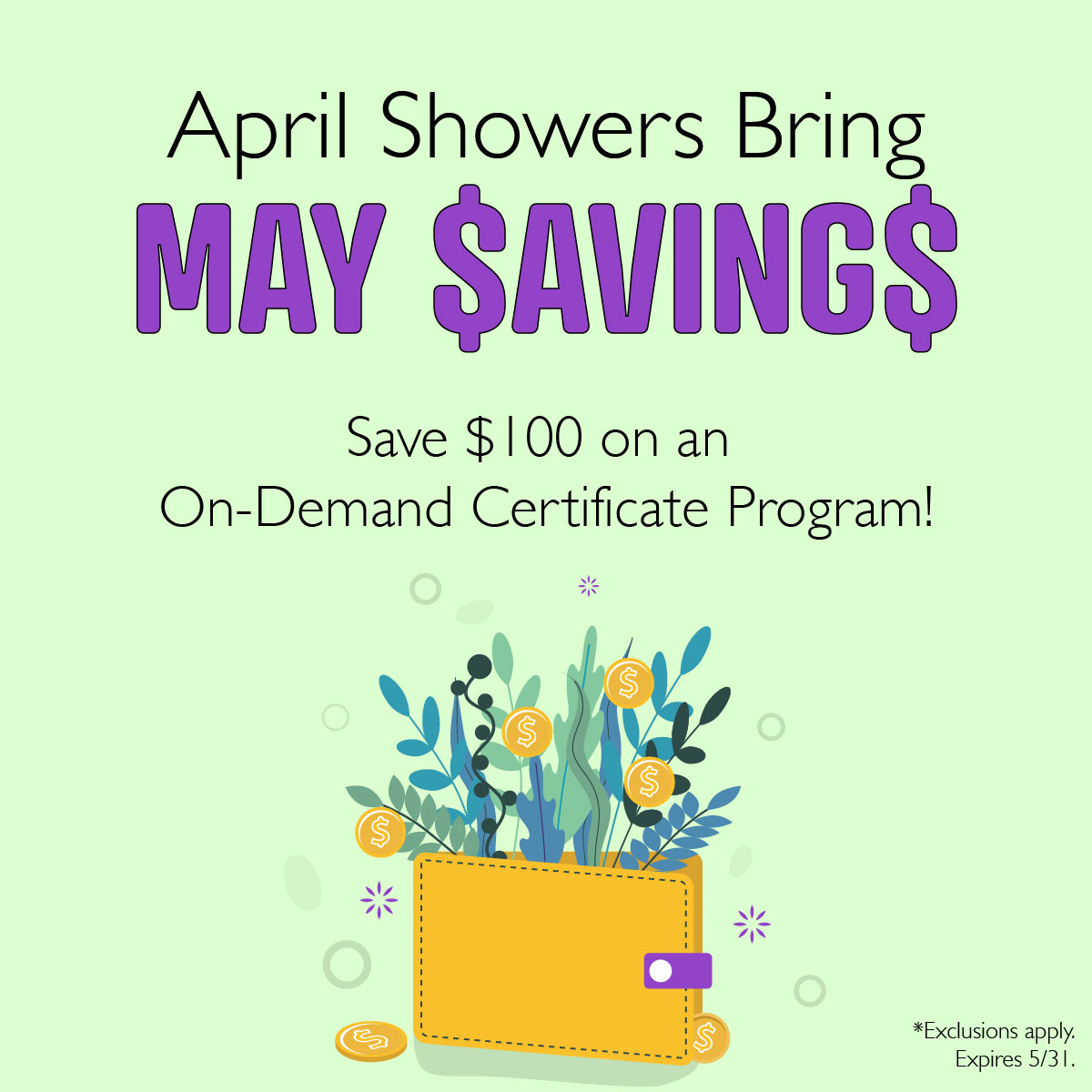 April Showers Bring May Savings